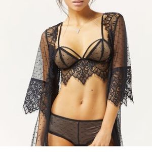 For love and lemons skivvies black vanity robe